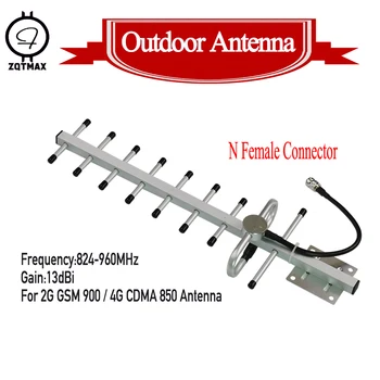 ZQTMAX 13dbi 9 Bloko 806-960 Mhz Išorės Lauko Yagi Antena CDMA850Mhz GSM antena su N moterų judriojo ryšio signalo kartotuvų