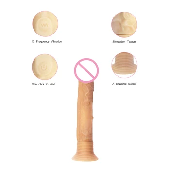 Gamyklos Kainų 7.5 Colių Tikroviškas Dildo 10 Dažnio Vibracija, Dirbtinis Penis Sekso Žaislai Produktų Masturbacija Stick
