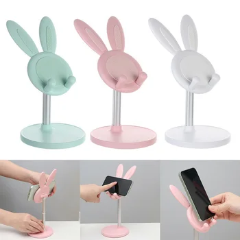 Ausys Cute Bunny Tablet Stand Telefono Turėtojas Mobiliųjų Telefonų Priedai Stalinis Stovas Mobiliųjų Telefonų Dėklai Stovi Reguliuojamas Laikiklis