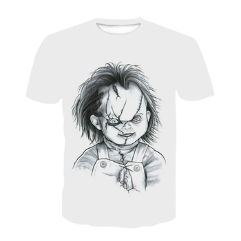 3D Atspausdintas T-Shirt Vyrai Joker Veido Atsitiktinis O-kaklo Vyrų Marškinėlius Klounas Trumpas Rankovės Juokinga T Shirts 