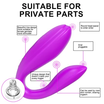 Klitorio Vibratoriai U Formos, 10 Dažnių G Spot Vibratorius Dviguba Variklio Sekso Žaislas, Skirtas Moteriai, Silikoninis Stimuliatorius Bevielis Nuotolinio Valdymo Pultas
