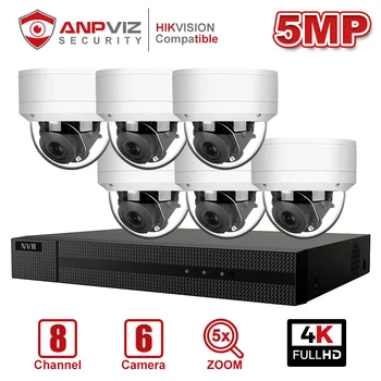 Anpviz 8CH 4K NVR 5MP IP PTZ 5X Zoom Kamera su POE IP Apsaugos Sistemos Komplektas, su Garso IP Kameros vidaus/Lauko IR P2P IP66 Onvif