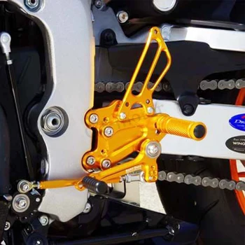 Visą CNC Aliuminio Motociklo Reguliuojamas Rearsets Galiniai Rinkiniai Koja Vinys Footpegs atramos kojoms Pėdų Atramos užpakalyje, Skirtas YAMAHA YZF R6 2004-2005