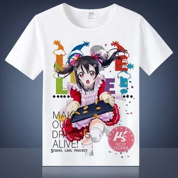 Anime Love Live! Trumpomis Rankovėmis T-Shirt Lovelive Mokyklos Idol Projekto Tee Marškinėliai Naujas Kotori Minami & Honoka Kousaka Spausdinti TX157