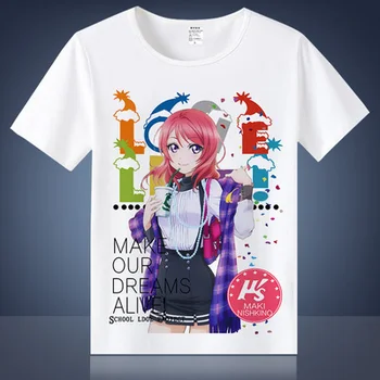Anime Love Live! Trumpomis Rankovėmis T-Shirt Lovelive Mokyklos Idol Projekto Tee Marškinėliai Naujas Kotori Minami & Honoka Kousaka Spausdinti TX157