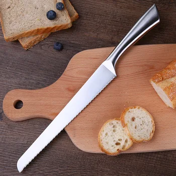 Nerūdijančio plieno dantytas pjaustymo peilis skrudinta duona duonos peilis torto peilis, kepimo įrankis, 8 colių