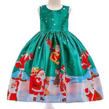 Mielas Vaikams Mergaitė Princesė Kalėdų Santa Claus Modelis Berankovis Suknelė Nėrinių Inscenizacija Kostiumai
