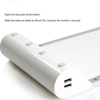 Aliuminio Lydinys Darbalaukio Monitoriaus Laikiklis 4-Ports USB Įkroviklis Nešiojamas Bazės Stovi Stove Multi-Funkcija Darbalaukio Monitoriaus Laikiklis