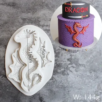 Dragon Silikono Formos Apdailos Priemonė Šokolado Pelėsių Tortas, Gumpaste Pelėsių, Sugarcraft, Virtuvės Reikmenys