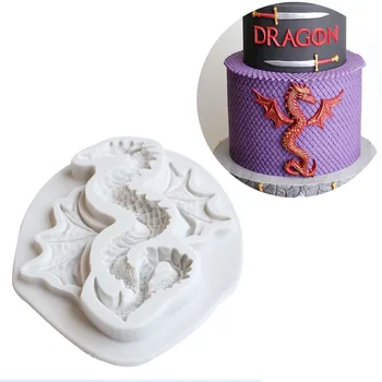 Dragon Silikono Formos Apdailos Priemonė Šokolado Pelėsių Tortas, Gumpaste Pelėsių, Sugarcraft, Virtuvės Reikmenys