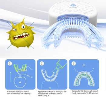 Naujas Sonic Suaugusiųjų Elektros dantų šepetėlį Belaidis 360 Laipsnių Burnos, Dantų Automatinė toothBrsush Protingas Automatiniai Elektriniai Dantų