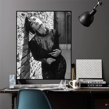 Juoda Balta Garsaus ispanų Aktoriai Penelope Cruz Drobės Tapybos Sienos Nuotraukas Spausdina Kambarį Šiuolaikinio Meno Plakatas Cuadros