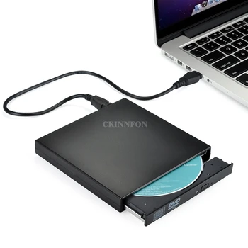 50Pcs/Daug USB Išorinis CD-RW įrašymo įrenginys DVD/CD Skaitytuvas Player su Dviem USB Kabeliai, 