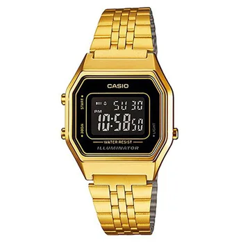 Casio collection LA-680WGA-1DF - Reloj skaitmeninis retro para mujer y hombre , tamaño mediano, spalva dorado