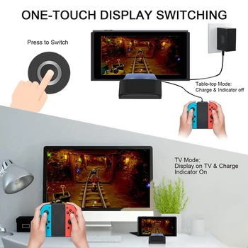 Nešiojamų TV Docking Station Pakeitimo Nintendo Jungiklis su HDMI ir USB 3.0 Port Switch Dokas