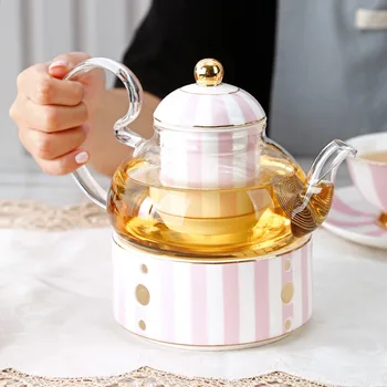 Kaulų kinija kavos puodelio ir indų rinkinys keramikos gėlių arbatos puodelio popietės arbata juodoji arbata taurės stiklinės vandens šildytuvas