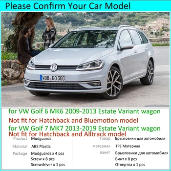 VW Volkswagen Golf 6 7 MK6 MK7 Turto Variantas Vagonas 2009 M.~2019 Purvasargių Mudflap Sparnas Purvo Atvartais Purslų Automobilių Reikmenys 2017
