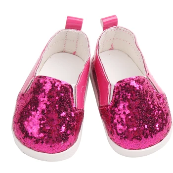 18 colių Mergaičių lėlės batai Blizga butai, suknelė, batai PU Amerikos naujagimių batų žaislai tinkami 43 cm kūdikių lėlės s164-s167