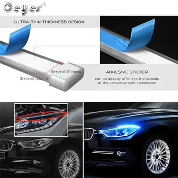 Ceyes Automobilių Stiliaus DRL LED Dienos Veikia Šviesos Priedai Lanksčios Stabdžių Vadovas Juostelėmis priekinis žibintas Auto, Dienos Metu Teka Lempos