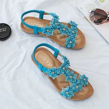TIMETANGCasual mados plius dydis moterų sandalai summer2020 t-tipo gėlės moterims atostogų paplūdimio sandalai, patogus minkštas butas batų