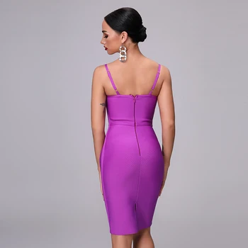 2020 metų Vasaros Naują Moterų Tvarstis Suknelė Vestidos Elegantiška Violetinė Rankovių Spageti Klubo Šalis Suknelė Bodycon