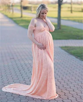 Naujas Nėrinių Motinystės Suknelės Elegence Nėštumo Suknelė Fotografijos Ilgai Nėščioms Moterims Maxi Suknelė Baby Shower Fotosesijas Rekvizitai