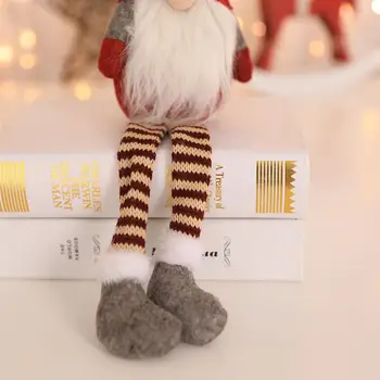 Kalėdų Gnome Santa švedijos Skandinavijos Tomte Nisse Ilgas Kojas, Namų Stalo Apdailos Pliušinis Lėlės Gimtadienio Dovana (Raudona)