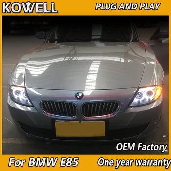 KOWELL Automobilių Stilius BMW Z4 E85 led žibintai 2003-2008 už Z4 priekinis žibintas LED kampas akis drl H7 hid Bi-Xenon Objektyvas artimąsias