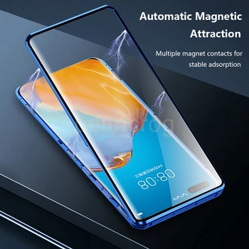 Nauja Patobulinta Apsaugos Objektyvo Magnetinio dvipusis Stiklo Atveju Huawei Honor 30S V30 Mate 20 30 30 P40 Pro Nova 6 7 SE Dangtis