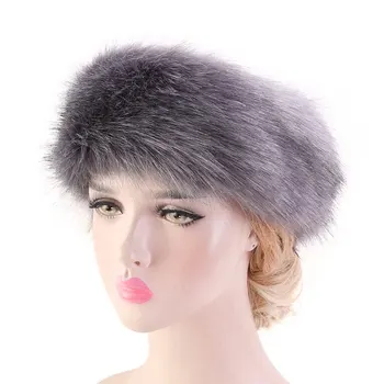 Žiemos Šiltas Dirbtiniais Fox Fur Lankelis Turbaną Skrybėlę Minkštutis Ausies Šilčiau Earmuff Skarelės 2019 Naujas Elegantiškas Padirbtų Kailių Bombonešis Skrybėlę Ponios