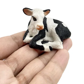 Ūkio Modeliavimo pieno Karvė plastiko Jautis gyvūnų modelio Bonsai statulėlės namų dekoro miniatiūriniai pasakų sodo puošmena šiuolaikinės priedai