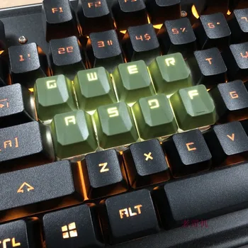 8 raktai/set ABS QWERASDF klavišą caps mechaninė klaviatūra, priešslydžio sistema apšvietimu keycaps su nemokama pagrindiniai bžūp kamščiatraukis
