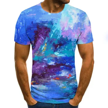2020 naujas vyrų 3d T-shirt spalvotas spausdinimas vasaros marškinėliai T-shirt brand T-shirt padidinti dydžio trumpas rankovės juokingi marškinėliai