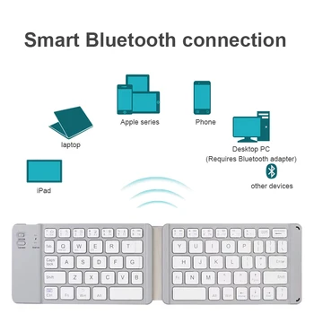 Šviesos-Patogus Portable Bluetooth Veidrodėliai Klaviatūros Įkrovimo Sulankstomas Belaidė Klaviatūra, Skirta 