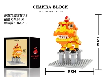 Kawaii CKL Kinijos Tradicinės Lion dance dovanų deimantų plastikiniai pastato blokus, plytas animacinį modelį švietimo žaislas
