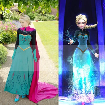 Naujas Suaugusiųjų Princesė Ana Elsa Princesė Dress Karalienė Ana Kostiumas Augti Princesė Elsa Cosplay Kostiumas Moterims Helovinas Kostiumai