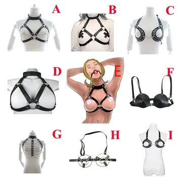Choker Diržas Moterų Liemenėlės, Atviros Krūtinės Seksualus apatinis Trikotažas,BDSM Bondage Dirželis Clubwear,Sekso Žaislai Poroms
