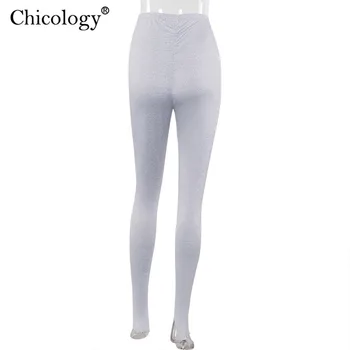 Chicology padalinta antblauzdžiai atsitiktinis aukšto juosmens ilgio kapri kelnės mados kelnės sweatpants moterų 2020 m. žiemą, rudenį, seksualus streetwear