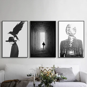 Šiaurės juoda balta abstraktūs skaičiai, drobė, tapyba Sienos meno Nuotrauką Kambarį Meno plakatas Apdailos Nuotrauką Morden Meno