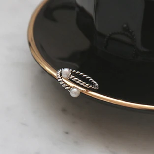 Retro Stiliaus 925 Sterling Silver pearl shell Atidaryti Žiedai Moterims Vintage Papuošalai, Aksesuarai Nemokamas Pristatymas