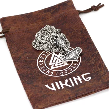 Šiaurės vikingų thor hammer Mjolnir Vegvisir nerūdijančio plieno odin šalmas varnas karoliai pakabukas