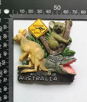 Australija, Naujoji Zelandija, Argentina Gyvūnų Bradypod Kengūros Ryklys Turizmo Atminimo 3D Dervos Šaldytuvas Magnetas Suvenyrų