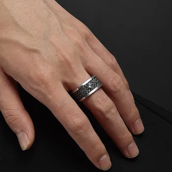 S925 sterlingas sidabro žiedas žmogui banga hip-hop retro asmenybė paprasta ir valdinga vieno žiedo Tailando sidabro kvadratinių vyras žiedai