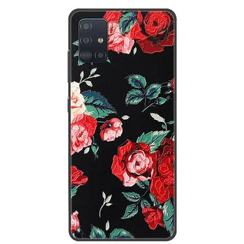 3D Reljefo Telefono dėklas Samsung A51 M51 Atveju Gėlių Įspausti Minkštos TPU Silikoninis Dangtelis, Skirtas 