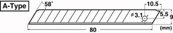 Japonija Atsarginių Pakeitimo Ašmenys BA-100 mažų meno ašmenys 9mm 58 laipsniai 50blade/Pak D-400 D-1000 C-400 ir C-1500