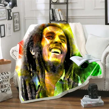 Reggae Atlikėjas Bob Marley Piktžolių Liesas Lovatiesė Mesti Lovos Antklodė Sofa-Lova, Kėdės Poilsio Patalynė Namų Patalpų Antklodė Suaugusių Vaikų 14