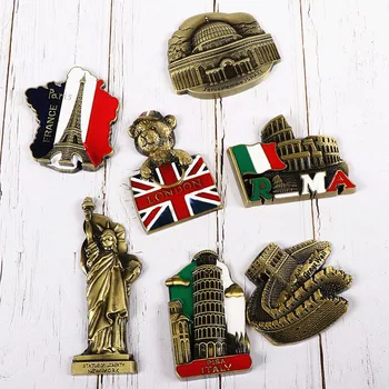 Europos JAV šaldytuvas magnetas 3d didžiosios Britanijos, prancūzijos, Amerikos, korėjos, Japonijos, Singapūro turistų suvenyrų papuošalų kolekcija dovana