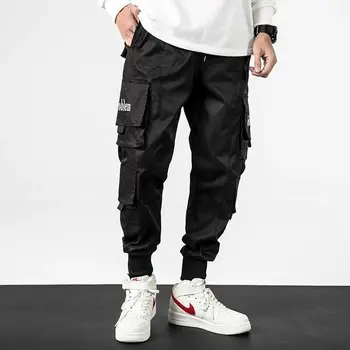 Vyrų Kelnės, vyriški Palaidų montavimo Hip-Hop Atsitiktinis Multi-kišenės, Raišteliu Uždarymo Bridžai Vyrų Krovinių Kelnės