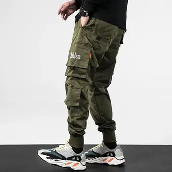 Vyrų Kelnės, vyriški Palaidų montavimo Hip-Hop Atsitiktinis Multi-kišenės, Raišteliu Uždarymo Bridžai Vyrų Krovinių Kelnės