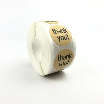 Lipdukas, etiketė roll Kraft popieriaus, lipduko ačiū už sandarinimo 500 lipdukų žvakė priėmimo